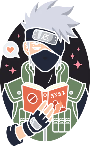 Sensei’s Day Off: Kakashi Reading - Kakashi Hatake, Shinobi, copy ninja, Kakashi reading, Icha Icha, anime lifestyle, Naruto fan art, shonen jump apparel, sensei ninja, cozy anime aesthetic
