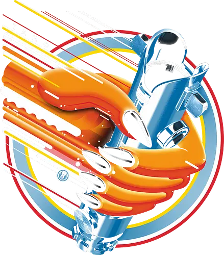 : Alien-Kriegerin Turbo – Rock-Weltraum-Mashup - Alien-Kriegerin, Rock-Weltraum-Mashup, orange Klauen Hand, Heavy-Metal-Kunst, Weltraumgeschwindigkeit, Ahsoka-Tano, Geek-Kultur, Nerd-Druck, 80er Rock, Chrom-Emblem, SciFi-Rock, Geek-Geschenk, Space Opera, Geschwindigkeitslinien, Popkultur, Retro-Design