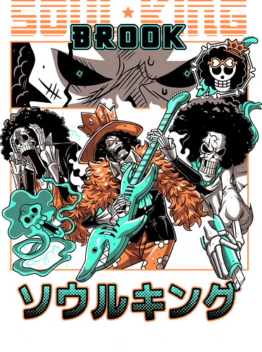 Soul King Vibes - Pirate, brook, soul king, straw hat crew, skeleton musician, anime pirate, music anime, grand line