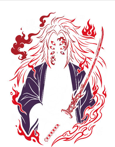 Six-Eyed Moon Demon - Kokushibo graphic tee, upper moon demon, six eyed samurai, anime swordsman apparel, cursed katana shirt, red moon breathing, dark fantasy anime merch, minimalist otaku streetwear, Japanese demon clothing, anime villain design