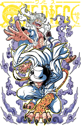 Divine Form - Pirate, nika power, anime transformation, pirate king, manga style, anime battle, straw hat crew, gear 5