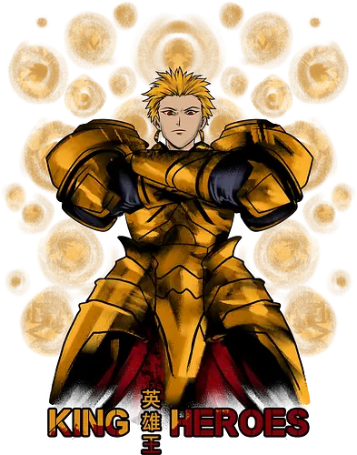 king of heroes - anime, manga, fate, gilgamesh, heroes, saber, archer, king, strange fake, golden, gold, victory, kingdom