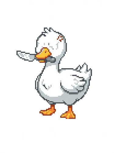 Angry Pixel Duck with Knife - Chaotic Retro Bird Tee - duck with knife, pixel art, 8-bit, angry duck, funny animal, chaotic energy, meme shirt, retro gaming, stabby duck, bird humor, white duck, retro aesthetic, gamer gift, animal meme, funny gift, dark humor, pixelated, spicy duck, mad bird, dagger, quirky art
