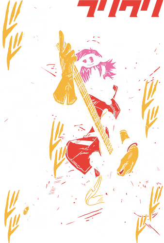 Haruko Haruhara - FLCL - Kawaii, Anime, Manga, Tokyo, Angry, Japanese Art, Aesthetic, Manga Style, Zylixzen, Aggressive, Gift, Cool, Gamer, Otaku