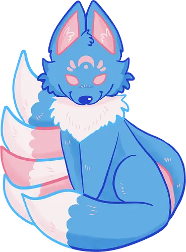 Transpride Kitsune - Trans, Kisune, Fuchs, Transpride