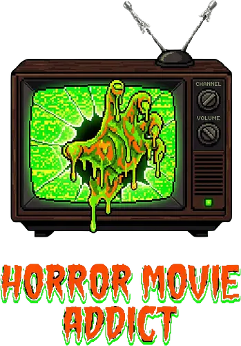 Retro Horror Movie Addict - Slime Zombie TV Pixel Art - horror movie, movie addict, retro tv, pixel art, 8-bit, zombie hand, slime, spooky, scary movie fan, 80s horror, 90s retro, movie buff gift, monster, halloween, horror aesthetic, creepy, glowing green, crt television, horror lover, macabre, Paranormal, creature feature, vintage horror, cinematic horror