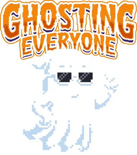 Ghosting Everyone - Cool Pixel Art Ghost Introvert Tee - ghosting everyone, pixel art, 8-bit, funny ghost, introvert, cool ghost, sunglasses, retro gaming, 90s aesthetic, social battery, antisocial, spooky, halloween, gamer gift, sarcastic humor, relatable, social anxiety, waving ghost, glitch art, digital ghost, social burnout, introverts unite, funny ghost shirt