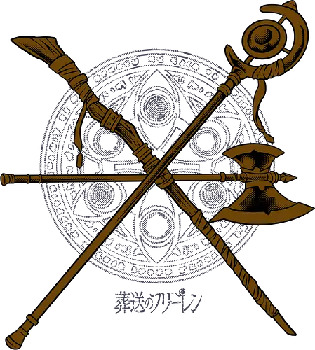 the sacred trinity  - anime, manga, frieren, magician, wizard, witch, warrior, weapon, cool