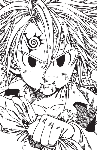 Hauptmann der Sieben Sünden - Drachen-Zorn Dark Fantasy Manga Anime - Meliodas Shirt, Seven Deadly Sins, Nanatsu no Taizai, Drachensünde des Zorns, Anime Kleidung, Shōnen Manga, Otaku Kultur, Seven Deadly Sins Outfit, Nerd Streetwear, Nerd Shirt, Geek Geschenk, Schwarz-Weiß Manga Druck, Dark Fantasy Anime, Drachensymbol, Seven Deadly Sins Shirt