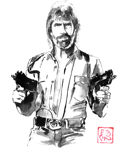 chuck norris - chuck norris, sumie, japan