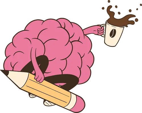 Morning Brain  - designer, artist, brain, caffeine, coffee, coffee drinks, creative, fun, i love coffee, mental health, morning coffee, morning person, pencil, skate, workaholic