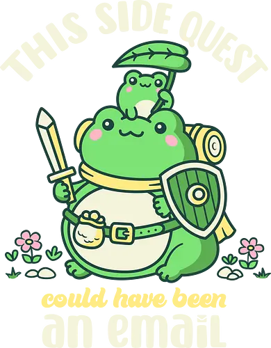 Side Quest Club - side quest, email, jokes, funny, cute frogs, adventure, rpg, Pen and Paper, gamer, gaming life