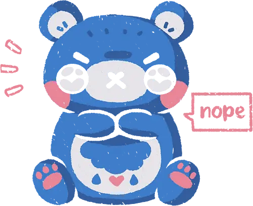 Grumpy Bear says Nope - grumpy bear, care bears, funny, nope, no, cute, kawaii, bear, sarcasm, angry, sad, blue, 90s, meme, xmorfina