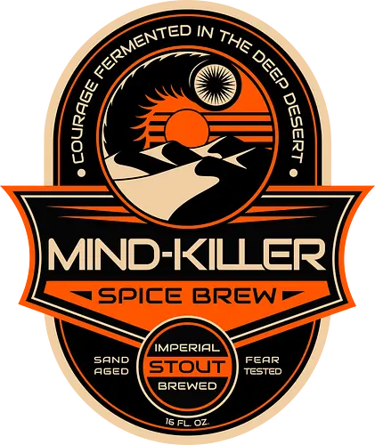 Mind-Killer Spice Brew - sci fi, 80s, beer, books, drinking, geek, movies, nerd, nostalgia, retro, sand, science fiction, space, vintage, worm