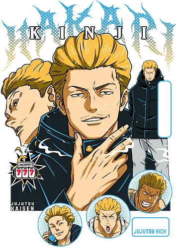 Kinji Hakari – Jackpot Mode - Jujutsu, kinji hakari, jackpot mode, anime fighter, cursed energy, gambling power, domain expansion, anime battle, manga series, shonen anime, anime art, fight scene, intense combat, anime aesthetic, jujutsu sorcerer