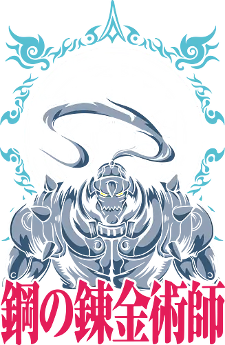 Stahl Alchemist Rüstung - Transmutationskreis - alchemist rüstung kunst, transmutationskreis design, stahl krieger anime druck, riesen rüstung alchemie kunst, anime alchemie premium design, Alphonse Elric, Fullmetal Alchemist, FMA Brotherhood, anime alchemy premium design, metal warrior transmutation art, steel armor magic circle, epic anime warrior print, alchemy tribal circle art, armored warrior kanji design, philosophical anime art premium, epic metal armor print, alchemic circle warrior art, classic anime armor design, steel warrior kanji premium