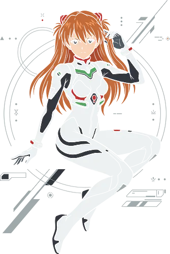 Neo Pilot: The White Plugsuit - Asuka Langley shirt, Evangelion merch, white plugsuit graphic, mecha anime apparel, minimalist anime tee, retro sci-fi streetwear, aesthetic otaku clothing, cyberpunk anime design, 90s anime fashion, Second Child tee