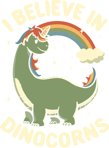 I Believe in Dinocorns - koalatees, koala, koalastudio, dinocorn, dinosaur, unicorn, rainbow, cute, funny shirt, fantasy, silly