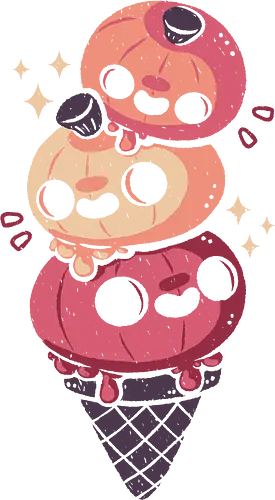 Halloween Pumpkins Ice Cream - ice cream, halloween, pumpkin spice, pumpkin, ice cream cone, summerween, summer, spooky cute, creepy cute, goth, kawaii, dark, cute food, funny, xmorfina