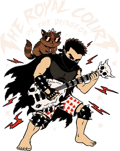 Dungeon Crawler Music Guitar - Music, Musical Instrument, Musical, Musician, Guitar, Comic, Nerd, Geek, Fantasy, Adventure, Rpg, Book, Books, Science Fantasy, Science Fiction, Scifi, Cat, Pet, Carl, Donut