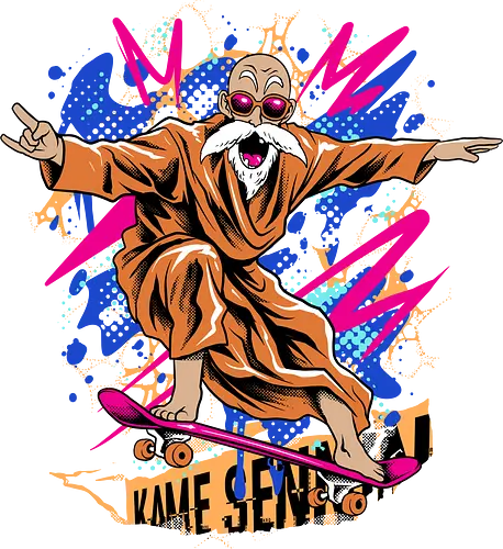 shaolin skate sage - Dragon, songoku, dragon, cool, saiyan, supersaiyan, journey, adventure, anime, manga, kamesennin, muteroshi, tattoo, colorful, natural, floral