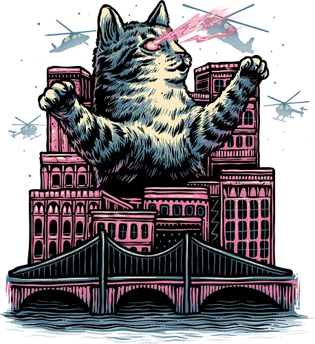 Attack of the Furry Beast - Cat, cats, animal, beast, funny, cute, furry, attack