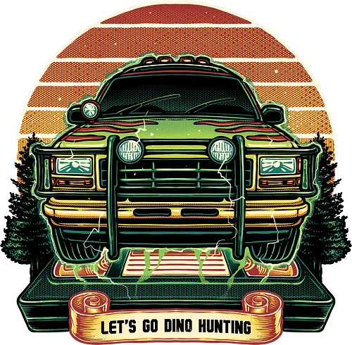 Dino Hunting Sunset - Movie, film, dinosaur, dinosaurs, adventure, sci-fi, Tyrannosaurus, sunset