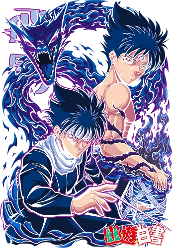 Black Fire Wielder - Manga, Otaku, YYH, Spirit Detective, Yusuke Urameshi, Hiei, Kuwabara Kazuma, Reiken, Spirit Energy, Dark Tournament, Genkai, Yukina, Team Urameshi, Ghost Fighter, Yu Yu Hakusho Edit, Dragon of the Darkness Flame, Dragon Flame, Yu Yu Hakusho, Kurama, Anime, Anime Art, Anime Merch, Anime Shirt