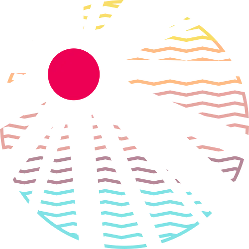 Heat Wave - Minimal, sunset, pastel, sun rays, beams, light, summer, summertime, holiday, waves, stripes