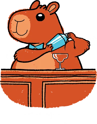 Nightbara - Capybara, Night bar, Bartender, Cocktail