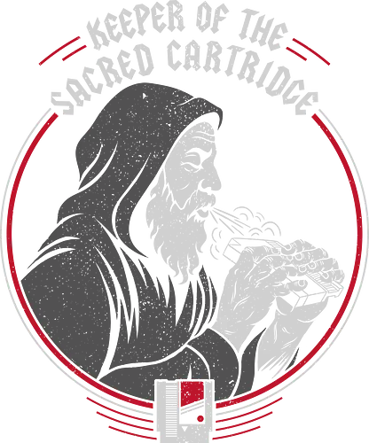 Keeper of the Sacred Cartridge - gaming, 80s, 8bit, 90s, childhood, funny, gamer, geek, humor, medieval, nostalgia, old school, retro, video game, vintage