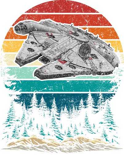 Falcon vintage - stars, galaxy, space, sci fi, science fiction movies, retro, vintage, falcon