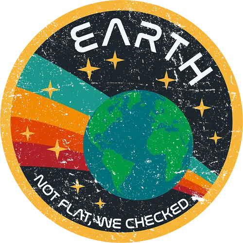 Not flat vintage - pluto, solar system, moon, planets, sun, retro, vintage, funny, earth