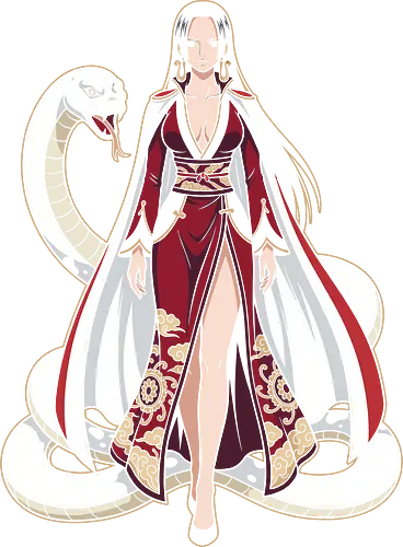 Majestic Serpent Empress - anime girl, serpent, snake, empress, queen, anime aesthetic, manga style, white hair anime, red dress, cheongsam, giant snake, fantasy anime, otaku, fierce woman, waifu, spirit animal, royal, elegant, dark fantasy, anime streetwear