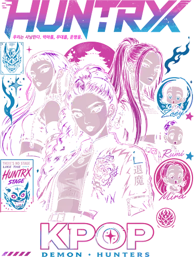 HUNTRX korean music demon hunter - kpop, anime, manga, demonhunter, huntrx, korea, koreanpop, kawaii, retroanime, vaporwave, girlpower, otaku, japanstyle, geekshirt, popculture