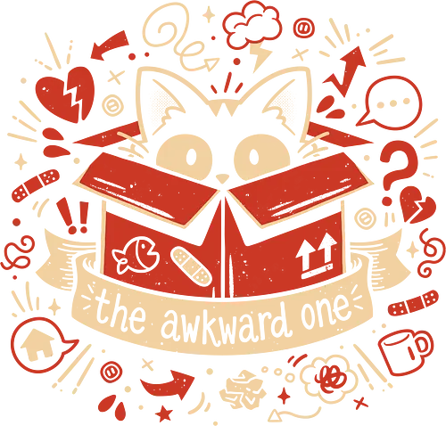 The Awkward One - Introverted Cat - black cat, awkward, social anxiety, weirdo, weird, strange, antisocial, funny animal, homebody, chaotic good, introvert, kitty, cat lover