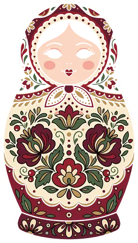 Mystic Bloom: Folk Art Matryoshka - Matryoshka doll shirt, Russian nesting doll graphic, floral folk art apparel, mystic babushka tee, Eastern European heritage, dark cottagecore clothing, vintage floral doll, traditional Russian pattern, boho aesthetic streetwear, elegant nesting doll design