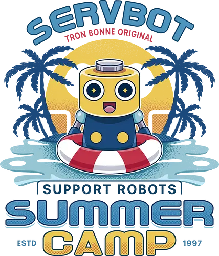 Servbot Summer Camp Vintage - Gaming, servbot, video game, gaming, gamer, survival horror, willamette parkview mall, Horror, biohazard, megaman, arcade, dead, rising, frank, west