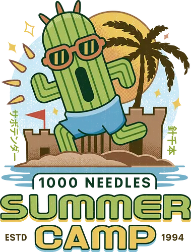 Cactus Summer Camp Vintage - cactilio, Kupo, summer, summer camp, video game, gaming, gamer, final, Kweh, tonberry, tomberi, fantasy