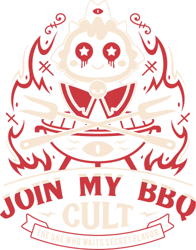 Join My Barbecue Cult - aesthetic, cute, kawaii, cool, funny, chibi, sweet, japan, japanese, game, video game, gaming, geek, nerd, otaku, anime, animal, Lamb, the lamb, lamb