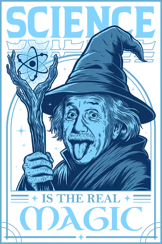 Science is the Real Magic Reload - science, albert einstein, atom, chemist, chemistry, geek, humor, magic, nerd, physics, school, science humor, science lover, scientist, teacher