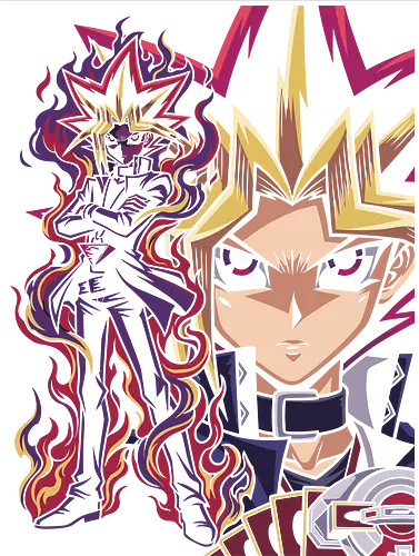 The Pharaoh's Aura - Yami Yugi graphic tee, King of Games apparel, anime duelist streetwear, retro 90s anime clothing, trading card game shirt, Pharaoh Atem design, shonen anime streetwear, anime pop art tee, Millennium puzzle merch