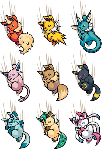 Eeveelution Hanging - Pocket, Pokémon Go, Pokémon art, Pokémon community, Evolution, eeveelution, Evolution, Evolution, Evolution, Evolution, Evolution, Evolution, Evolution, Evolution