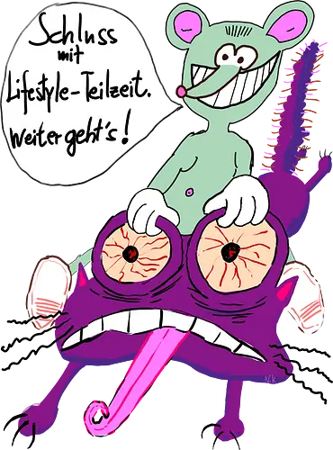 Lifestyle-Teilzeit - Arbeit, Zeitarbeit, Wirtschaft, Neoliberalismus, Erschöpfung, Toons