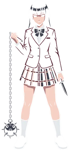 Lethal Schoolgirl: The Flail Assassin - anime schoolgirl shirt, Gogo Yubari aesthetic, schoolgirl assassin apparel, spiked flail graphic tee, edgy anime streetwear, yandere girl clothing, minimalist manga fashion, Japanese uniform sukeban, dark anime girl merch, alternative otaku tee