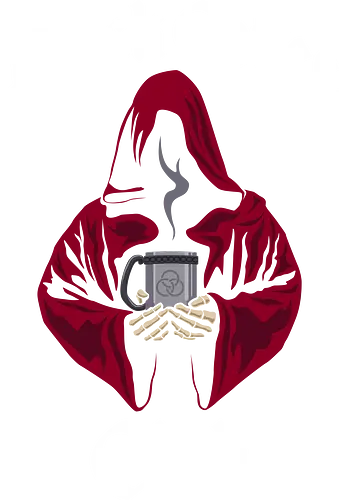 Black Coffee Club - coffee, caffeine, caffeine addict, club, coffee drinks, cup of coffee, espresso, funny, i love coffee, monk, morning, occult, skeleton, worship