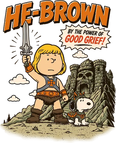 He-Brown: „By The Power of Good Grief“ – Lustige Parodie auf einen Zeichentrickfilm aus den 80ern - Comic, Retro, Mashup, Good Grief, Castle, Master, He-Man, Charlie Brown, Peanuts, Parody, Funny, 80s, Nostalgia, Cartoon