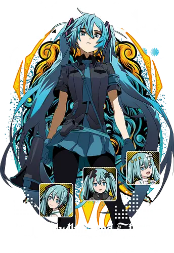 Light Rhythm Eternity - Hatsune Miku, vocaloid, miku dark outfit, virtual singer, anime girl teal hair, vocaloid merch, miku poster art, light rhythm eternity, vocaloid fan art