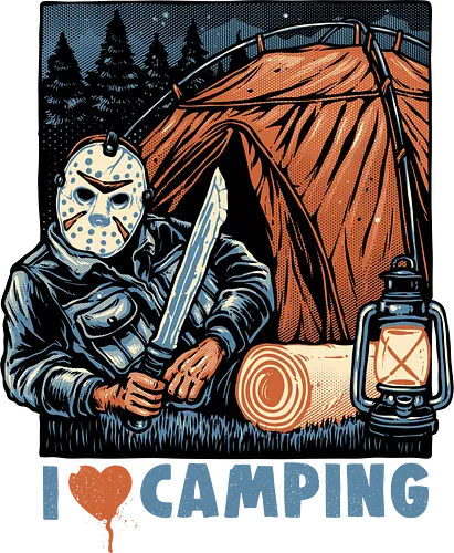 In Love with Camping - Camping, horror, Halloween, movie, horror movie, villain, outdoor, funny, humor
