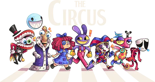 The Circus - cute, circus, digital circus, digital, abbey road, parody, beatles, rock, pomni, caine, jax, gangle, mask, kaufmo